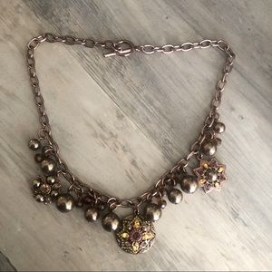 Monet copper gold color charm necklace